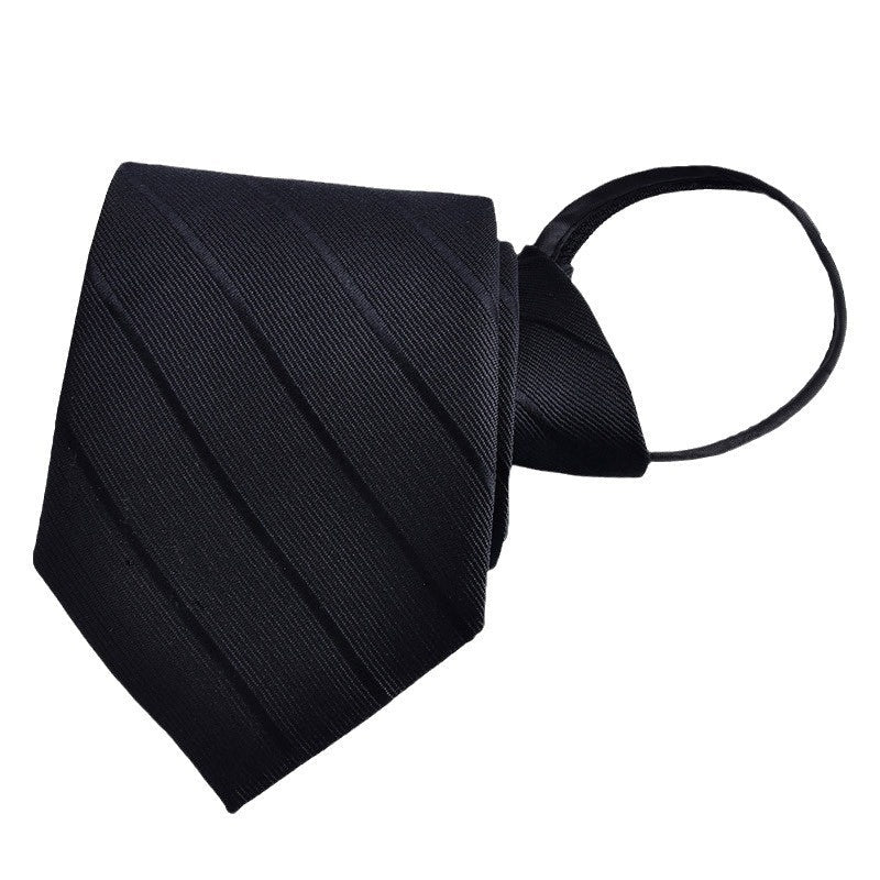 Mens Business Formal Zipper Tie With Blue Stripes