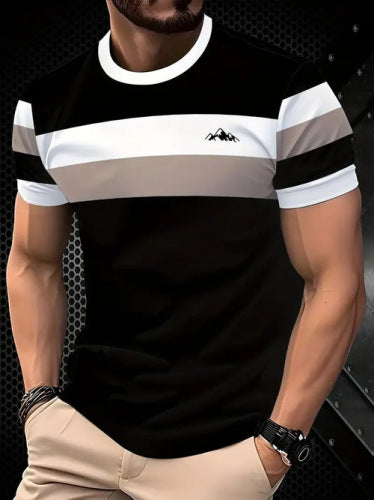 Fashionable 3D Letter-Print Mens Casual T-Shirt