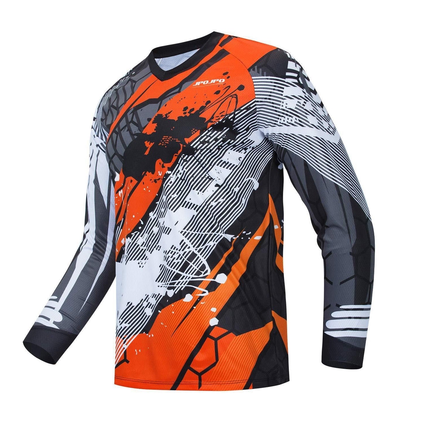V-neck 3D Digital Print Long Sleeve