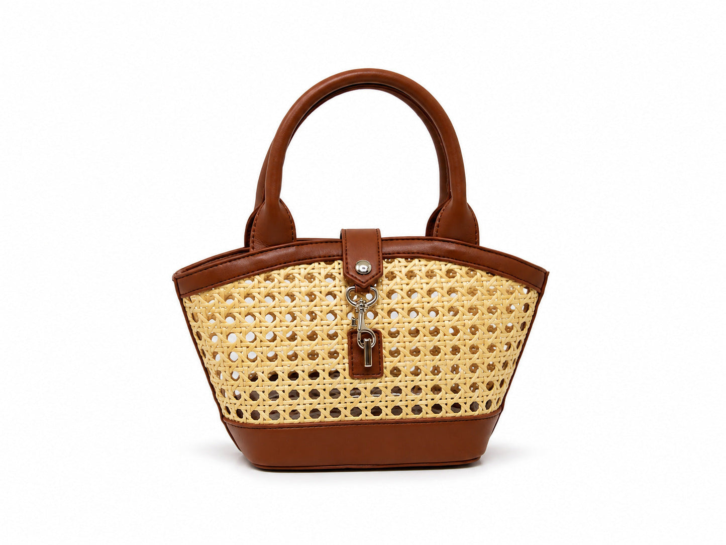 Handwoven Rattan Hollowed-Out Holiday Handbag