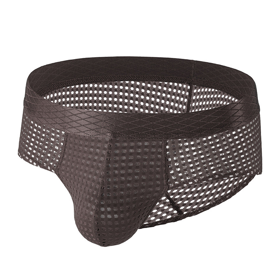 Men's Large Mesh Low Waist Wide Belt Briefs