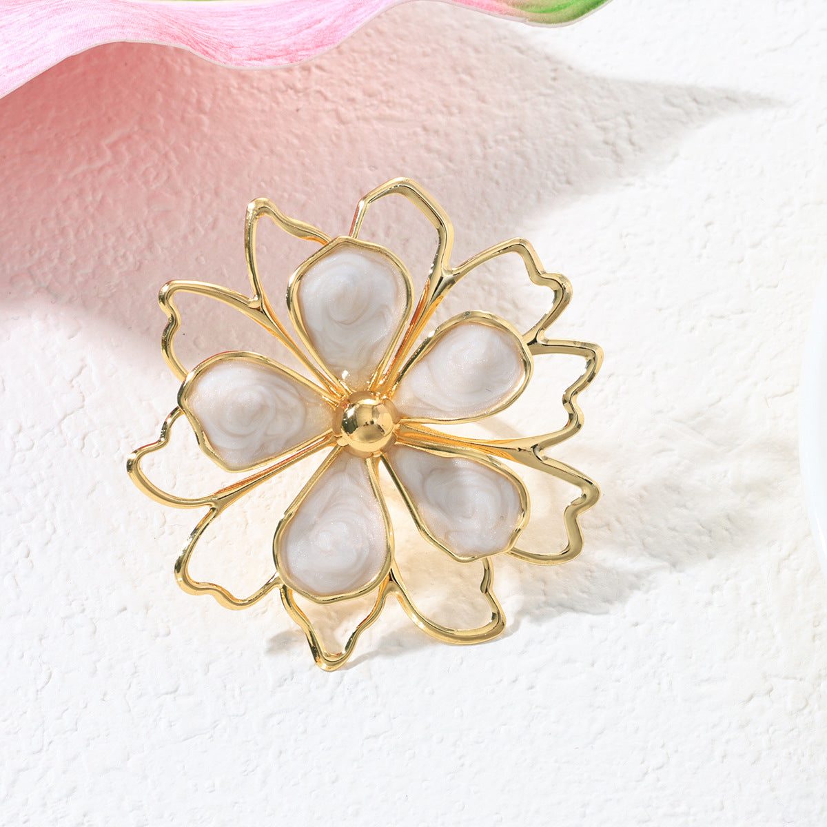 Three-dimensional Flower Ring Bracelet