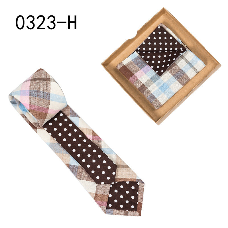 Men's Tie Floral Print Pocket Square Cotton Tie
