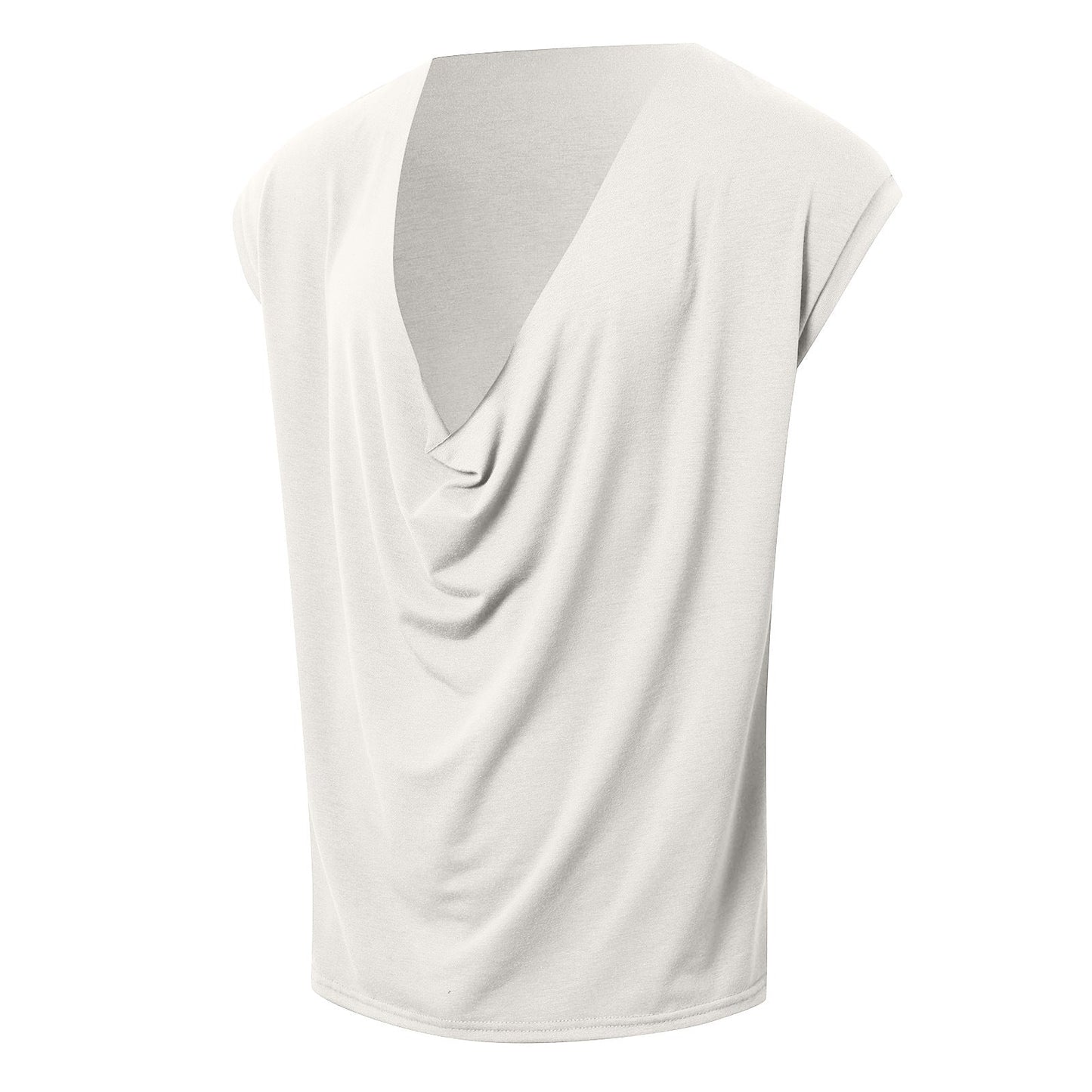 Mens Solid-Color Sleeveless Sports V-Neck Tank Top