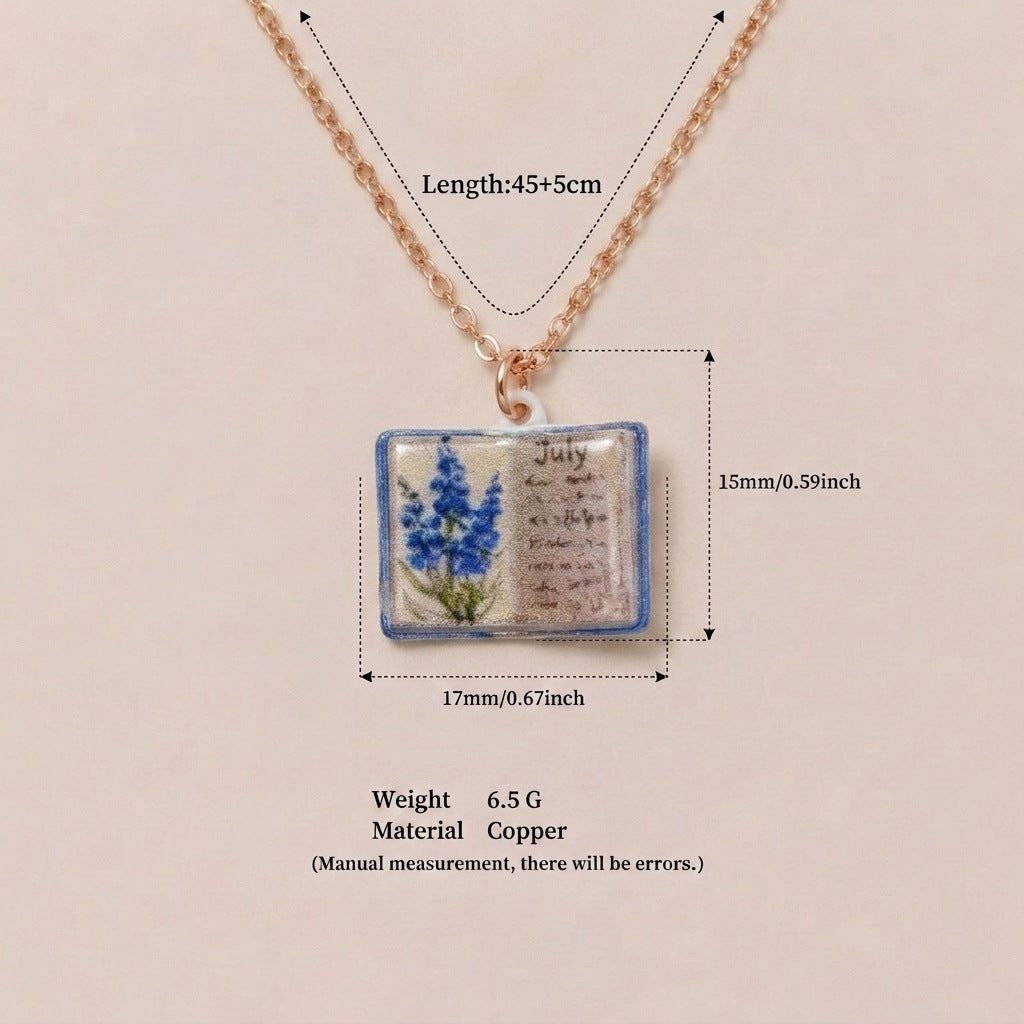 Retro Book Necklace For Women