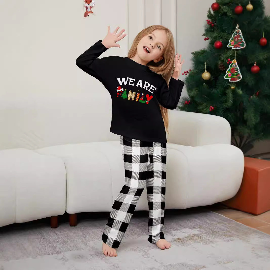 Long Sleeve Trousers Letter Printing Plaid Home Wear