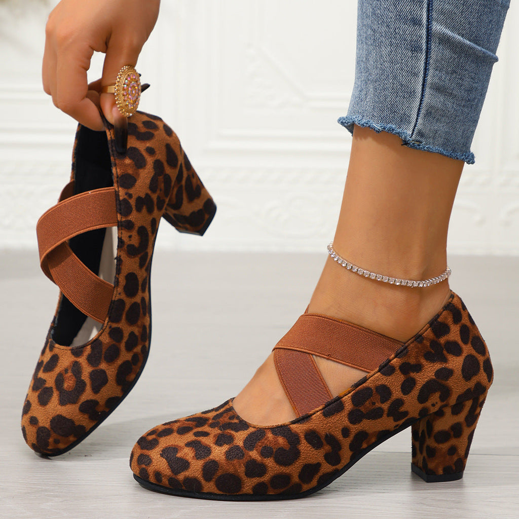 Arrival French-style Elegant Chunky-heel Large-size Pumps For Women