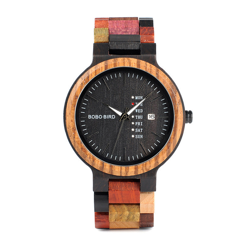 Couple Wooden Watches And Date-display Quartz Watches
