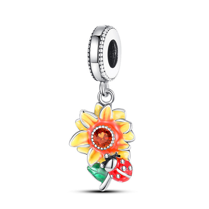 Sunflower-shaped Copper Bead Pendant Bracelet Accessory