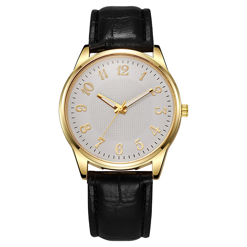 Quartz Mens Business-style Alloy Luminous Luxury Wristwatch With A Leather-band Feel