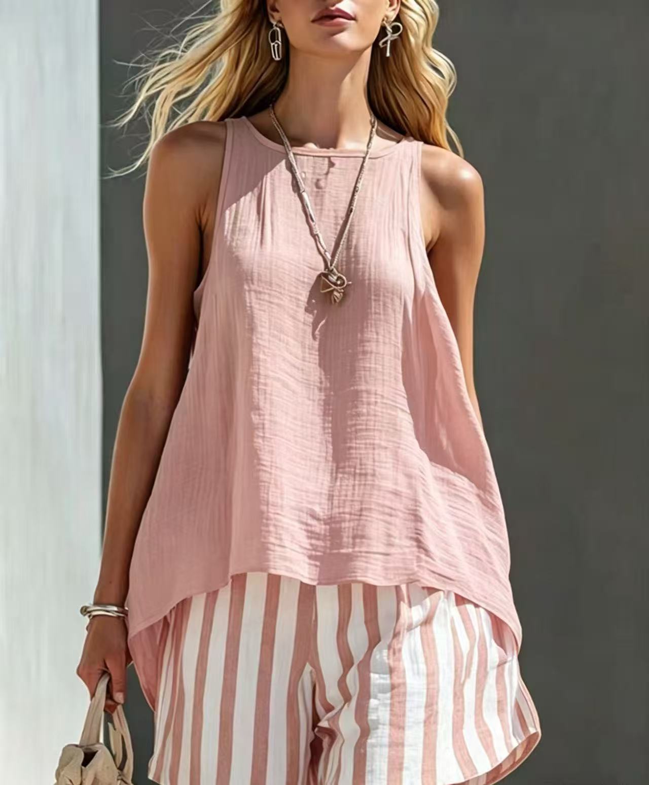 Women's V-Neck Long-Sleeve Loose-Fit Button-Up Shirt
