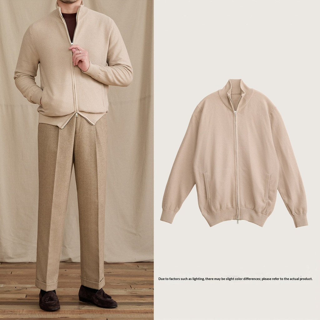 Slim-fit Lightweight Wool-blend Knit Commuter Jacket