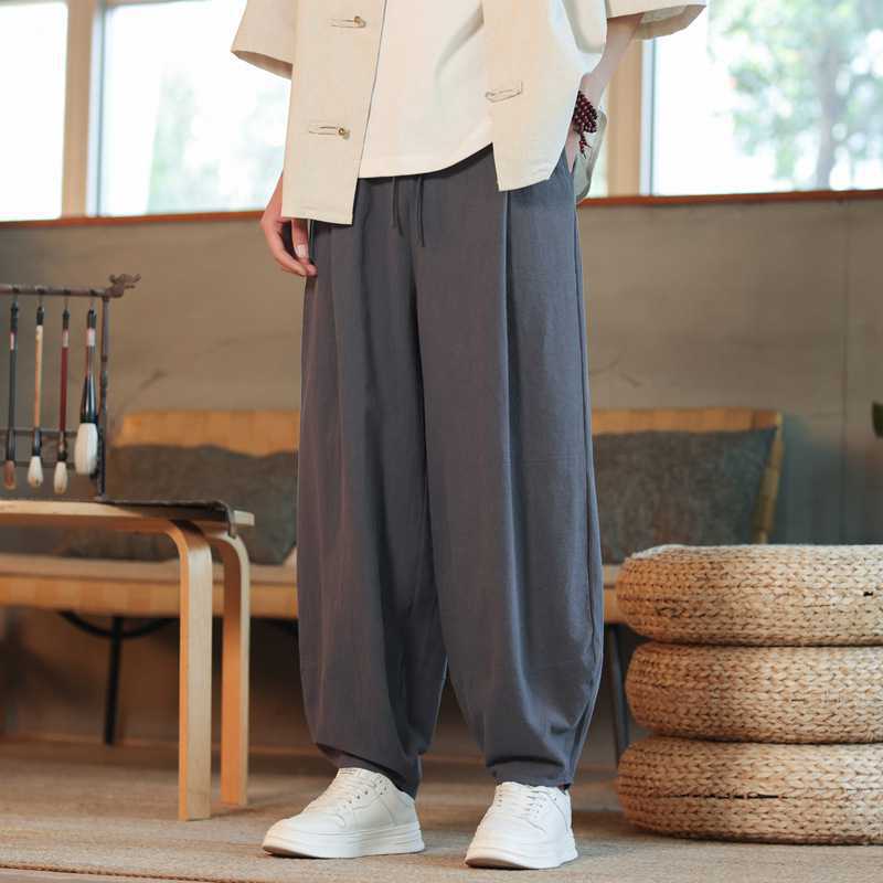 Retro Loose-fit Tapered Casual Pants For Men