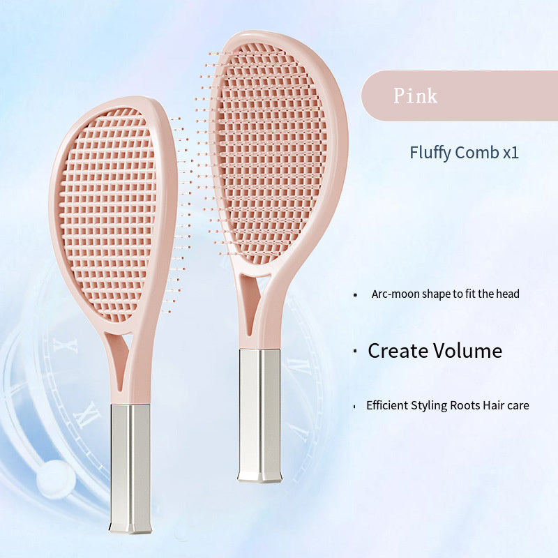 Tennis Racket Fluffy Comb: Airbag Cushion Massage for Thick Hair