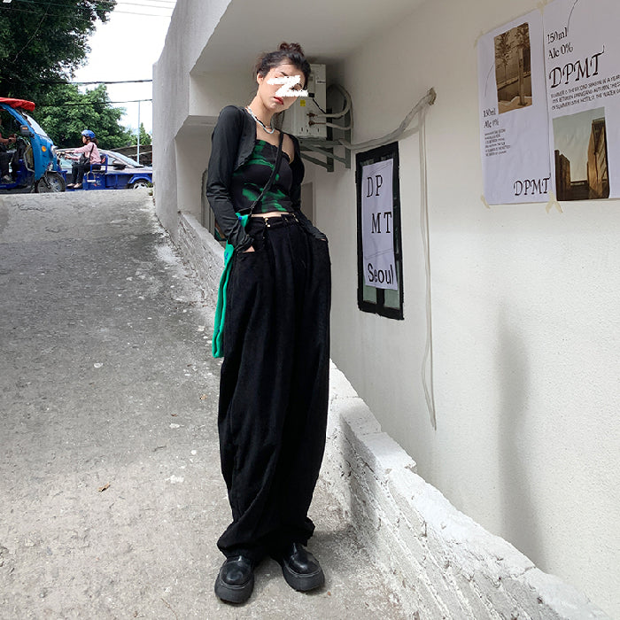 Chenille Corduroy Wide Leg Pants For Women