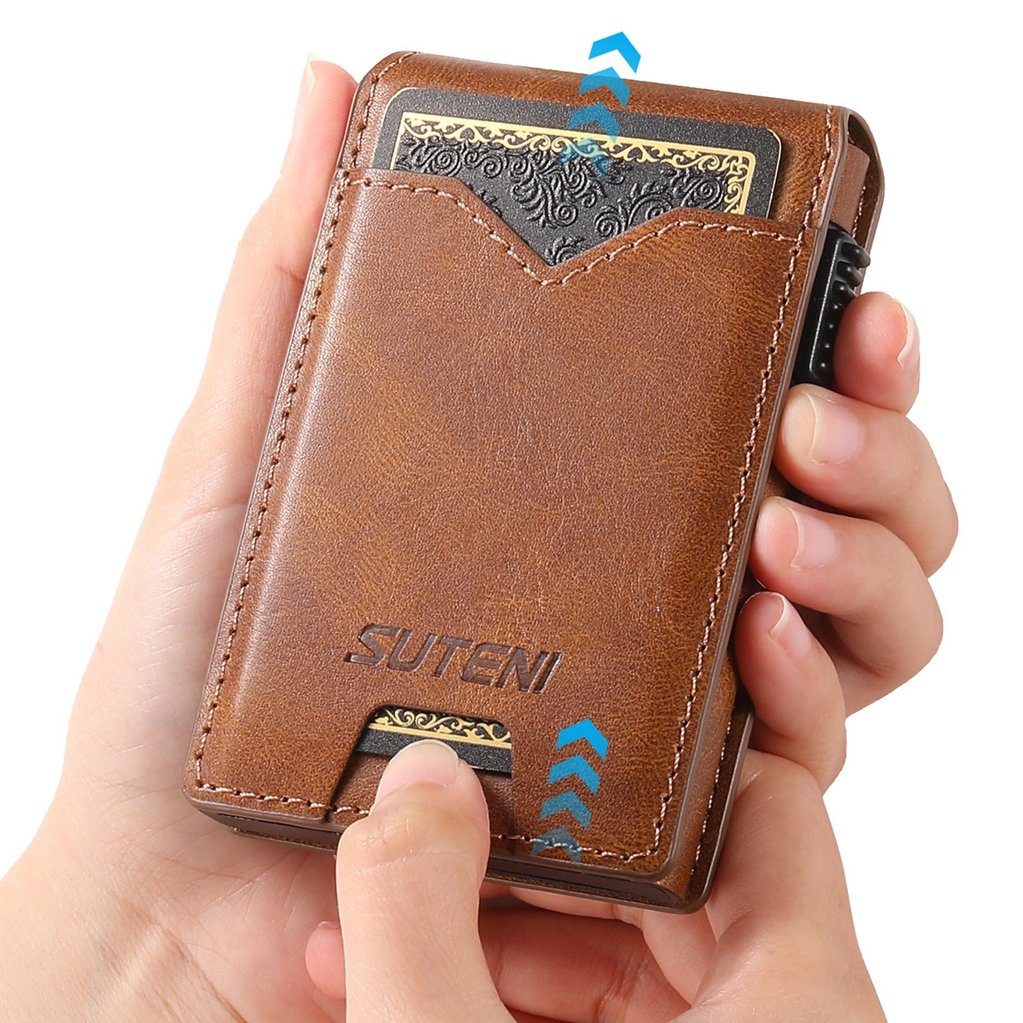 Oil-wax Grain Glossy Full-wrap Leather Card Holder