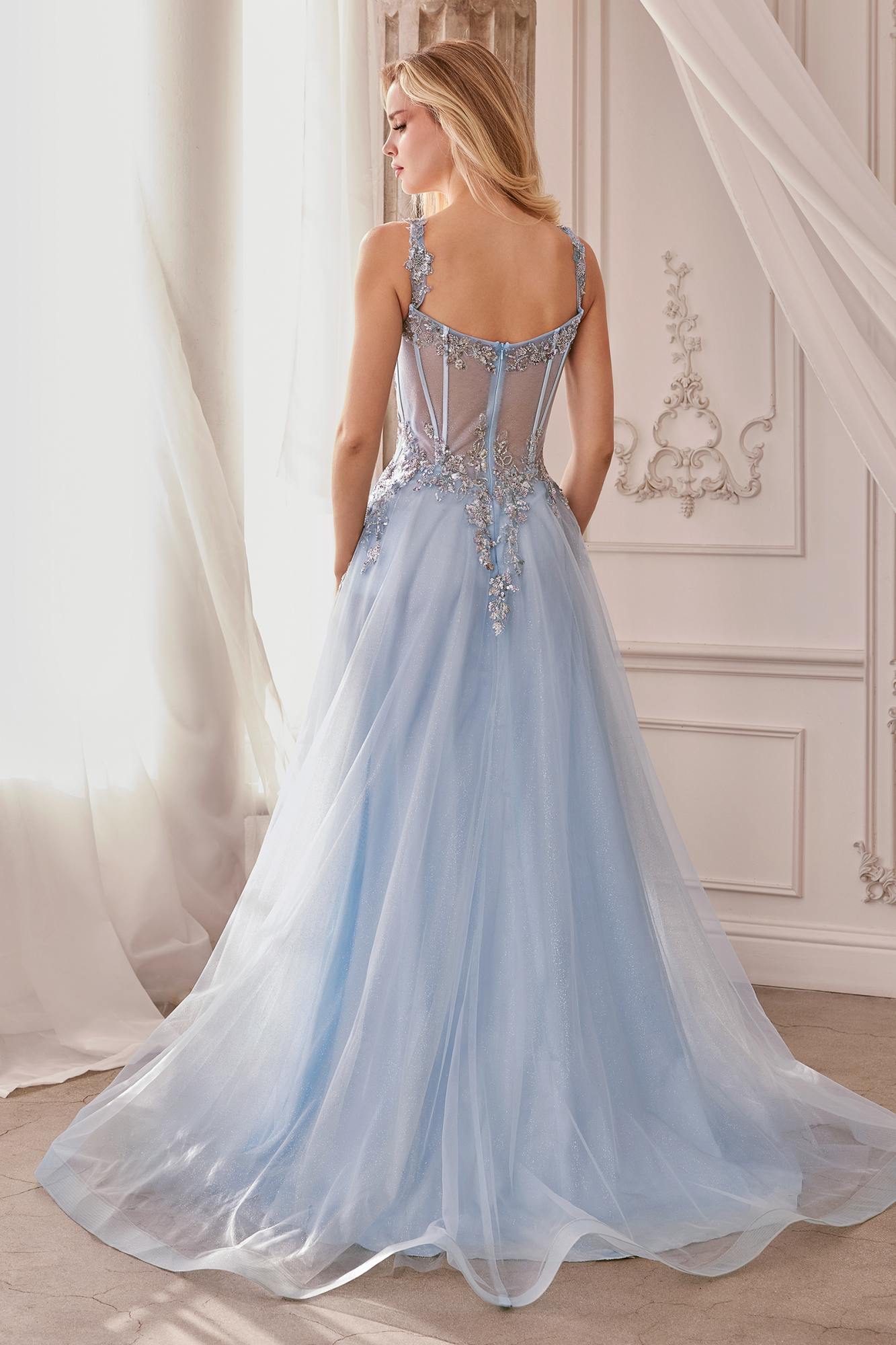 Andrea & Leo A1258 Long Embellished Tulle A-Line Ball Gown