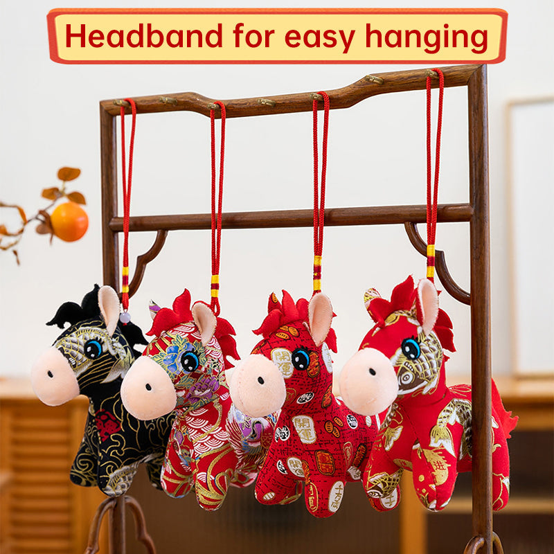 2026 Year of the Horse Plush Doll, 15/20cm Soft Stuffed Animal, Holiday Mascot for Family Home Decoration & New Year Supplies