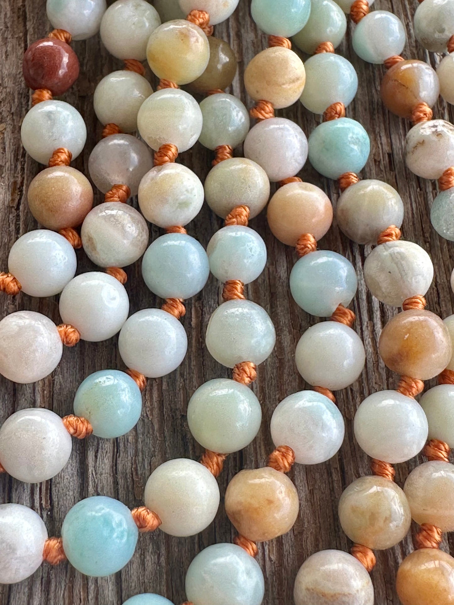 Collier de perles en amazonite naturelle