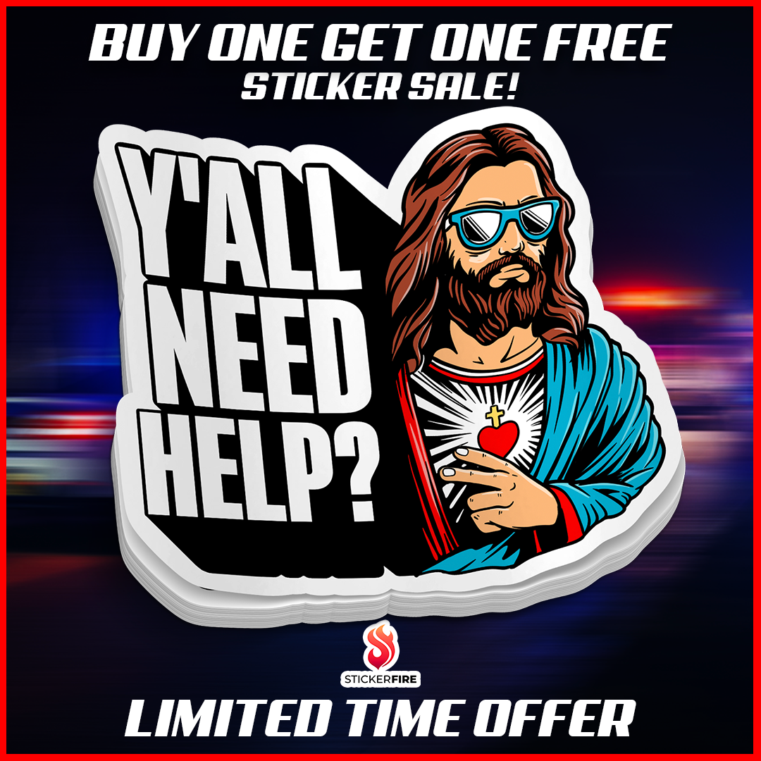 Ihr braucht Hilfe, Jesus, Aufkleber