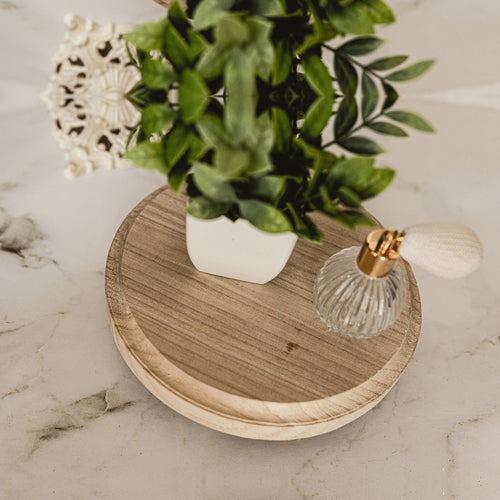 Rustikales handgefertigtes Holztablett – Display-Sockel, Kerzen- und Seifenhalter