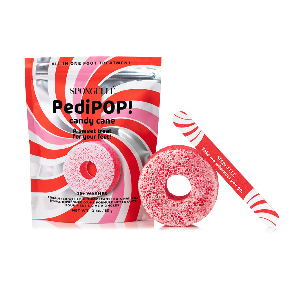 Bâton de sucre d'orge | PediPOP! Tampon et lime à ongles de Noël
