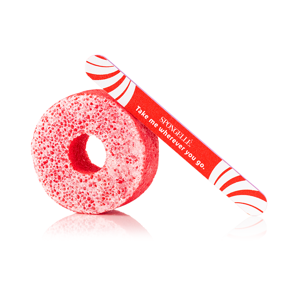Bâton de sucre d'orge | PediPOP! Tampon et lime à ongles de Noël