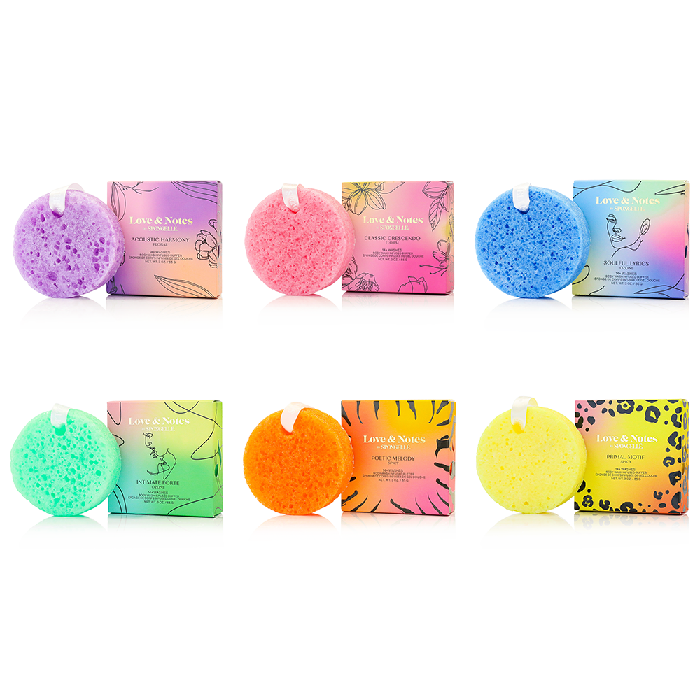 Éponge exfoliante Love & Notes – Assortiment