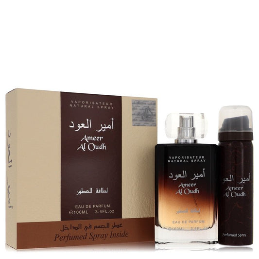 Coffret Ameer Al Oudh de Lattafa -- Vaporisateur Eau De Parfum 100 ml + Vaporisateur Parfumé 50 ml pour Homme