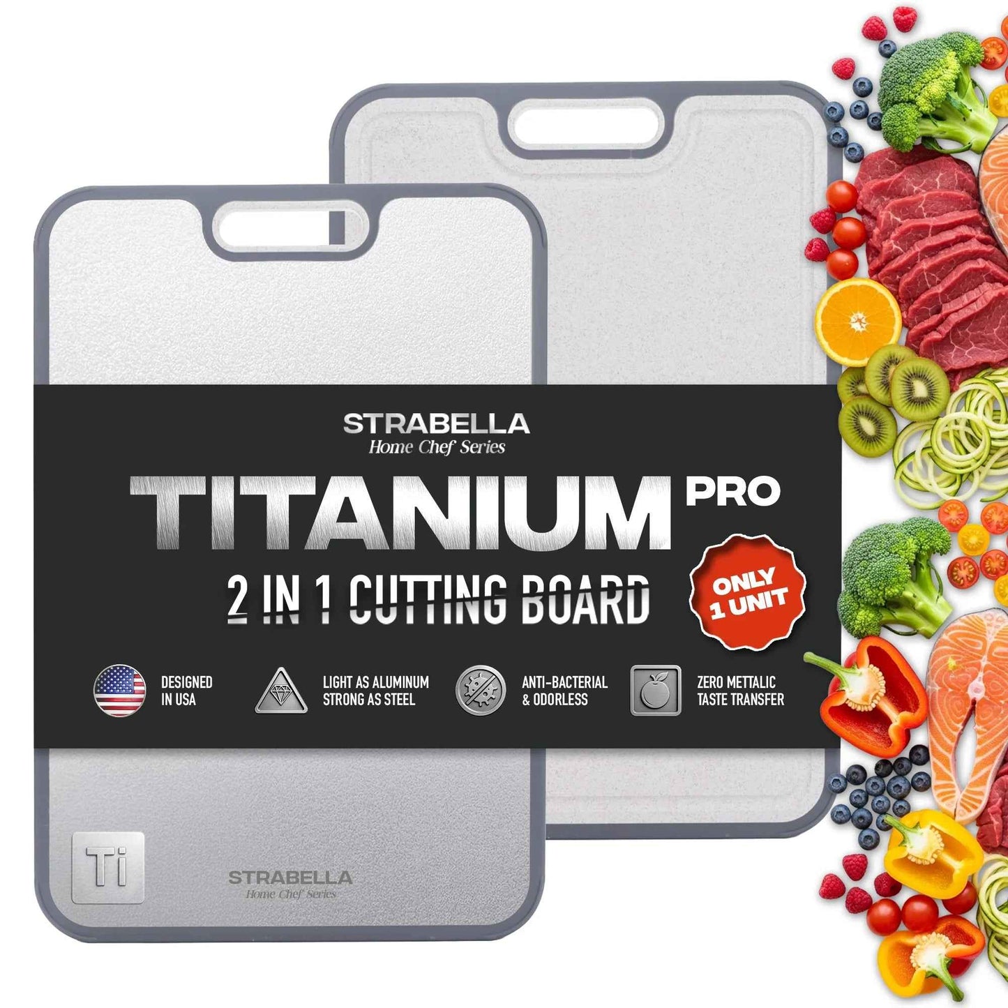 Titanium Cutting Board — Antibacterial, Scratch-Resistant | Strabella