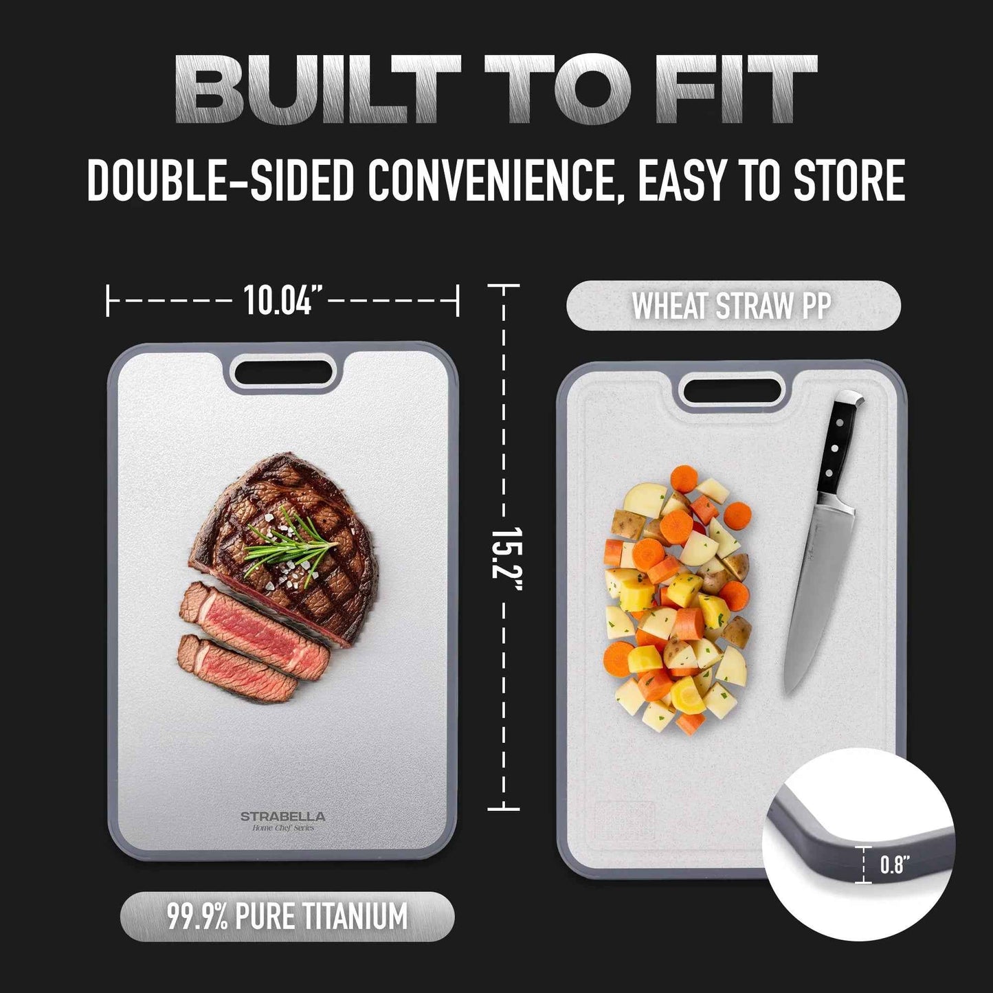 Titanium Cutting Board — Antibacterial, Scratch-Resistant | Strabella