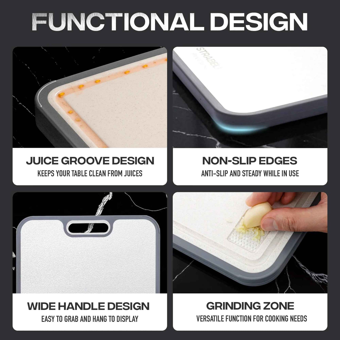 Strabella Titanium Cutting Board | Antibacterial Gift Set