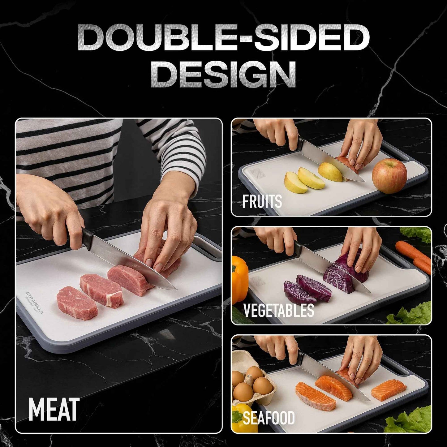 Strabella Titanium Cutting Board | Antibacterial Gift Set