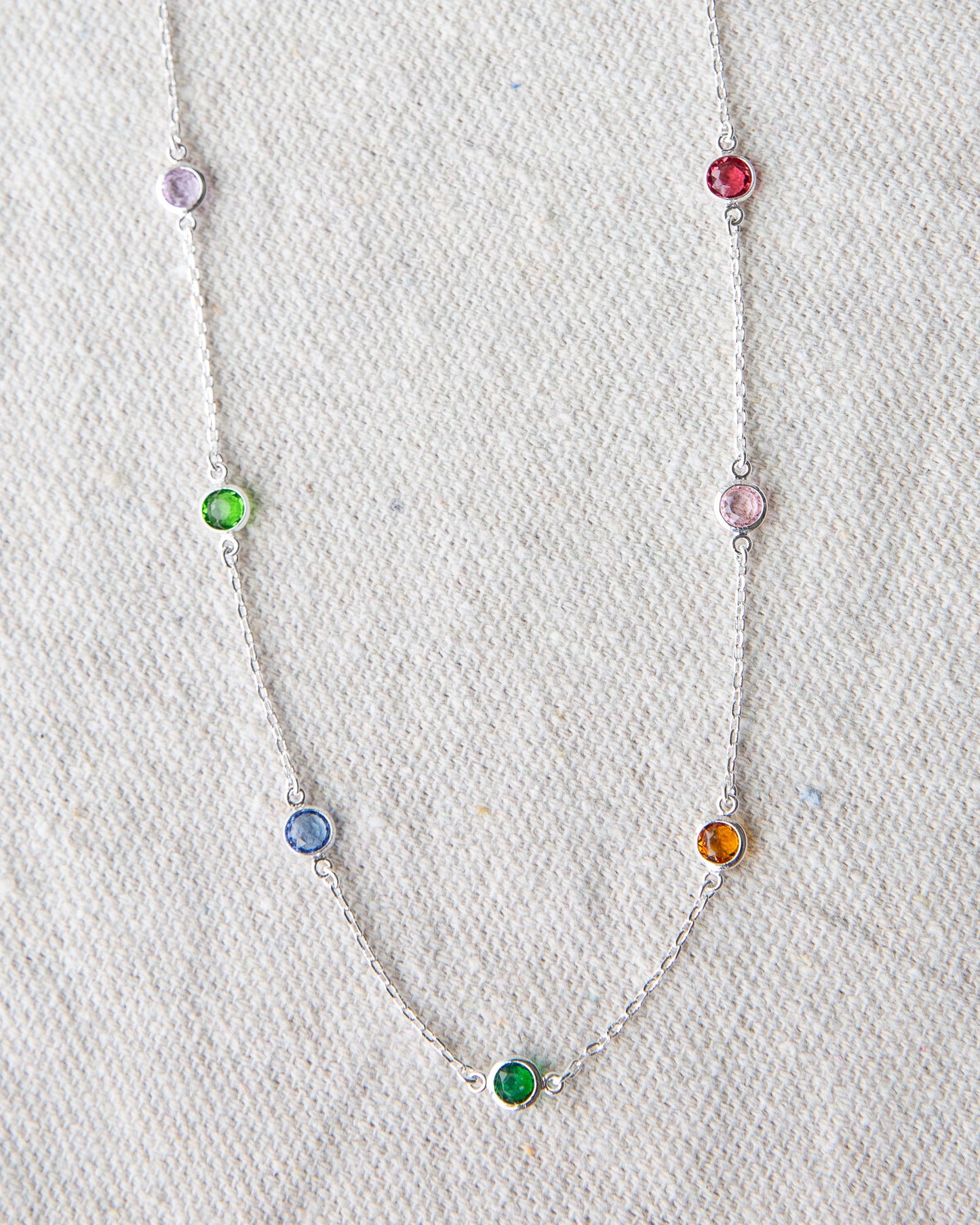 Silver Pop of Color Necklace
