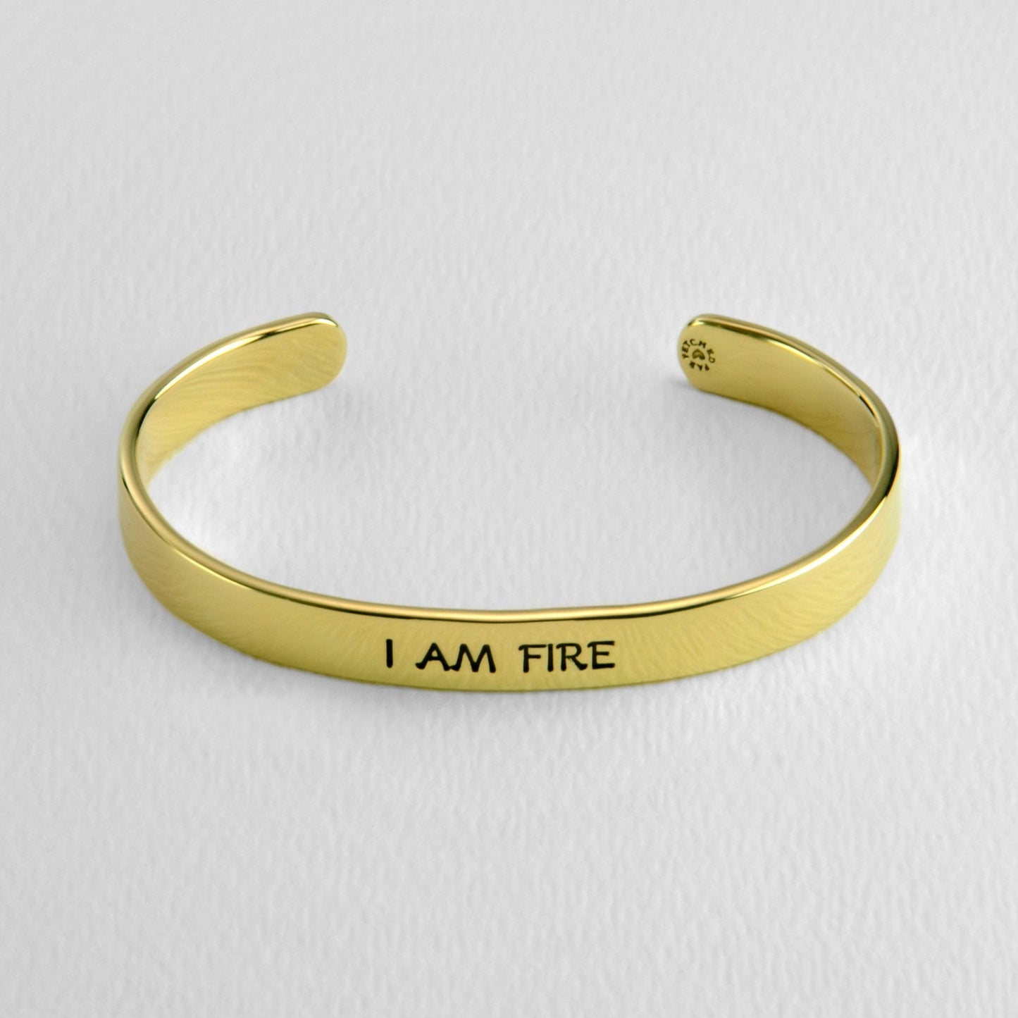 I Am Earth Water Air Fire Astrology Brass Cuff Bracelet