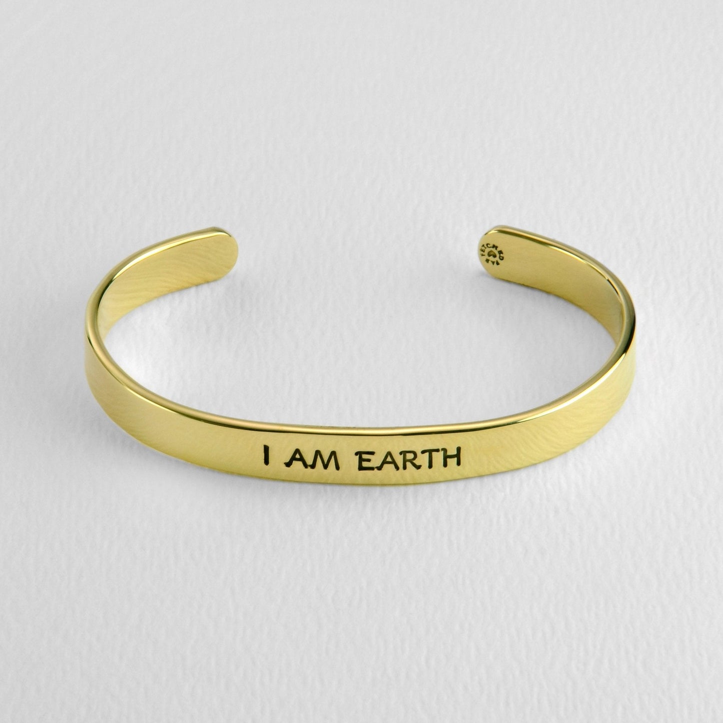 I Am Earth Water Air Fire Astrology Brass Cuff Bracelet