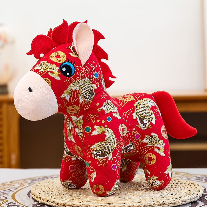 2026 Year of the Horse Plush Doll, 15/20cm Soft Stuffed Animal, Holiday Mascot for Family Home Decoration & New Year Supplies