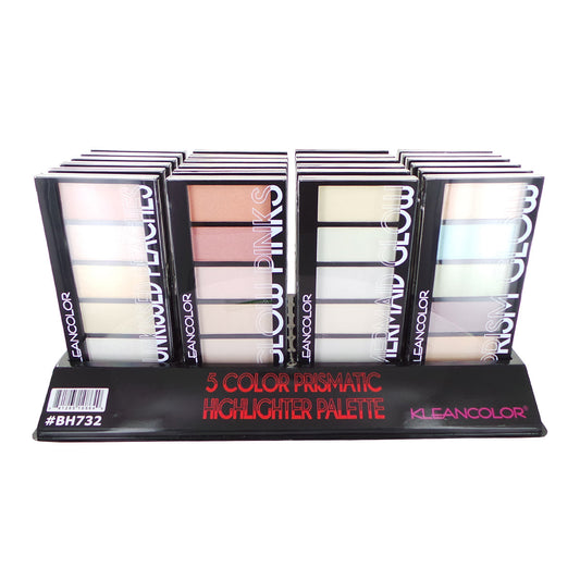 KLEANCOLOR Présentoir de 24 Palettes d'Illuminateur Prismatic à 5 Couleurs