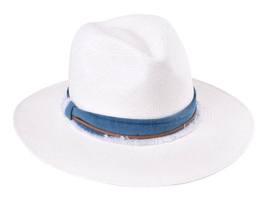Indigo Panama Hat Straw - Handwoven