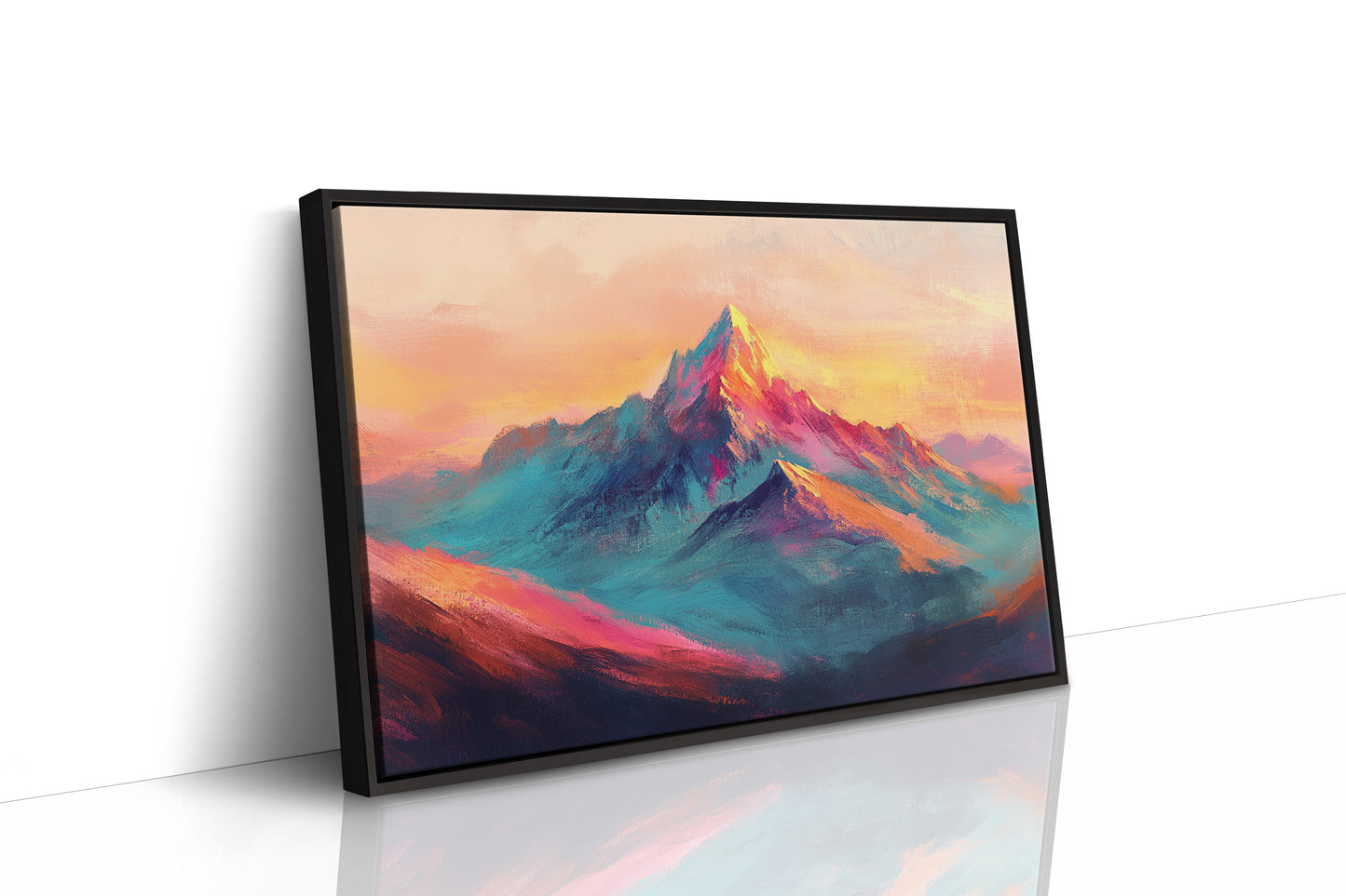 Vibrant Sunset Mountain Landscape Art Print