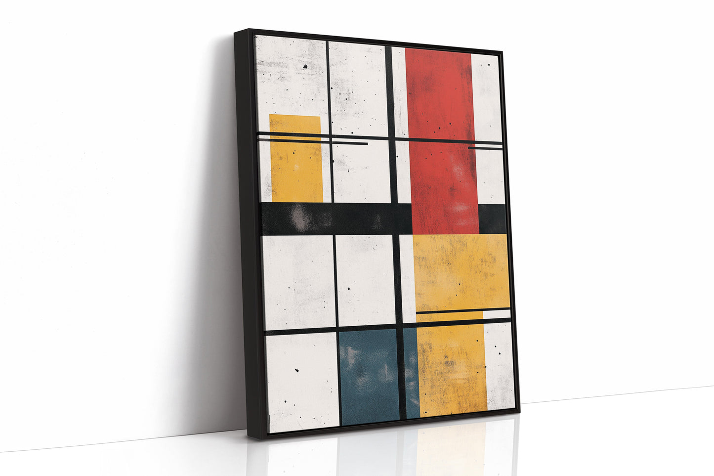Rythme modulaire – Art de grille aux couleurs primaires abstraites