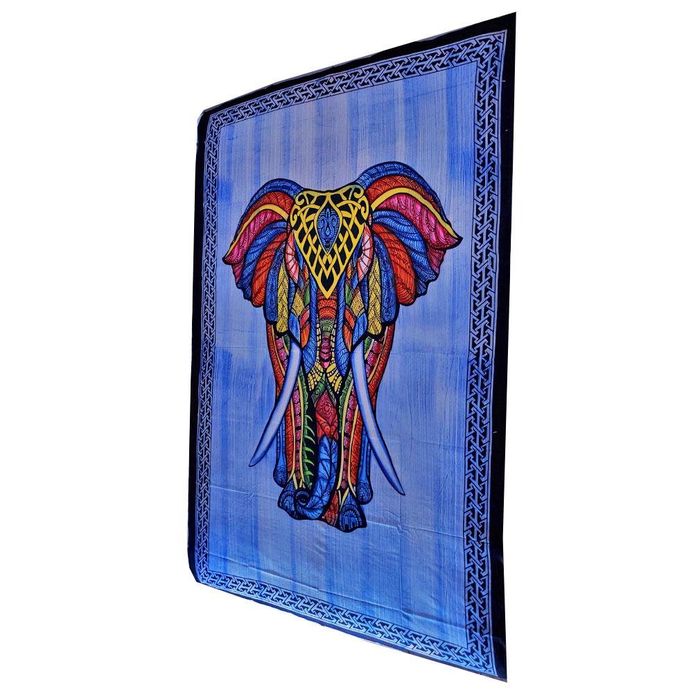 Tapisserie murale décorative éléphant bohémien indien