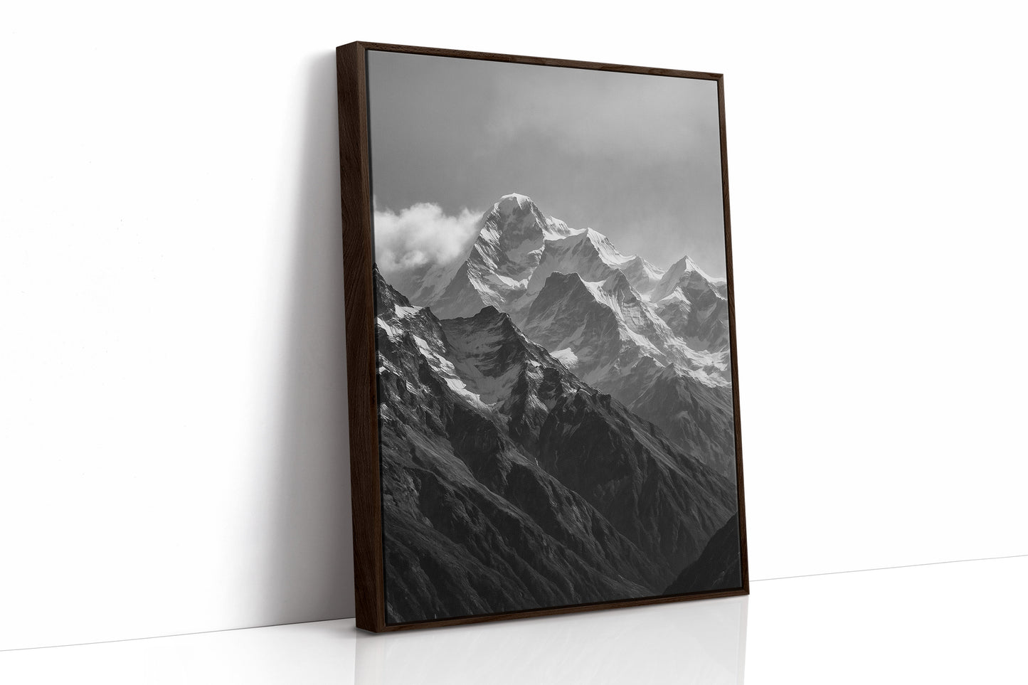 Monochrome Majesty – Black & White Alpine Mountain Print