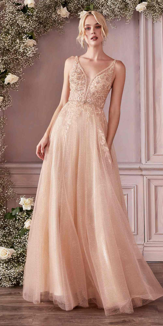 Cinderella Divine CD0196 Layered Tulle A-Line Gown