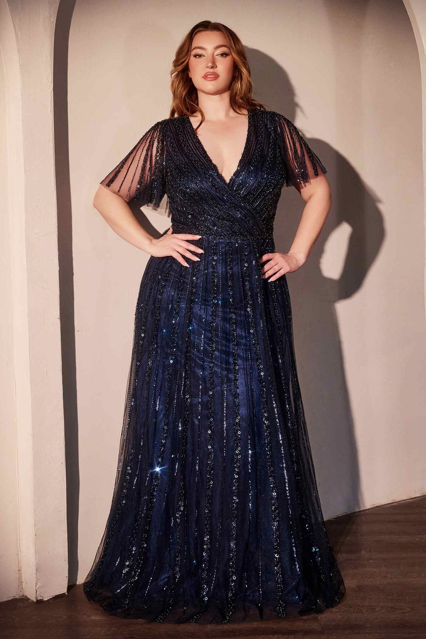 Ladivine CD0241 Dress Sequin Embellished A-Line Gown
