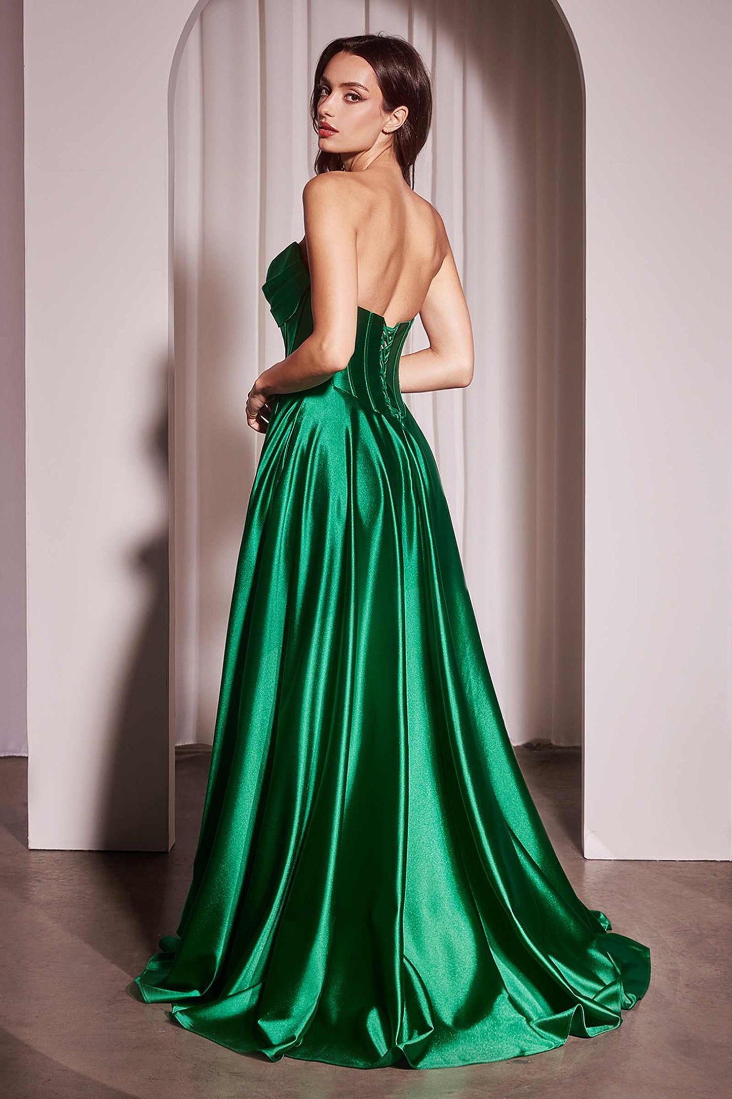 Ladivine CD378 Dress Strapless Satin A-Line Gown