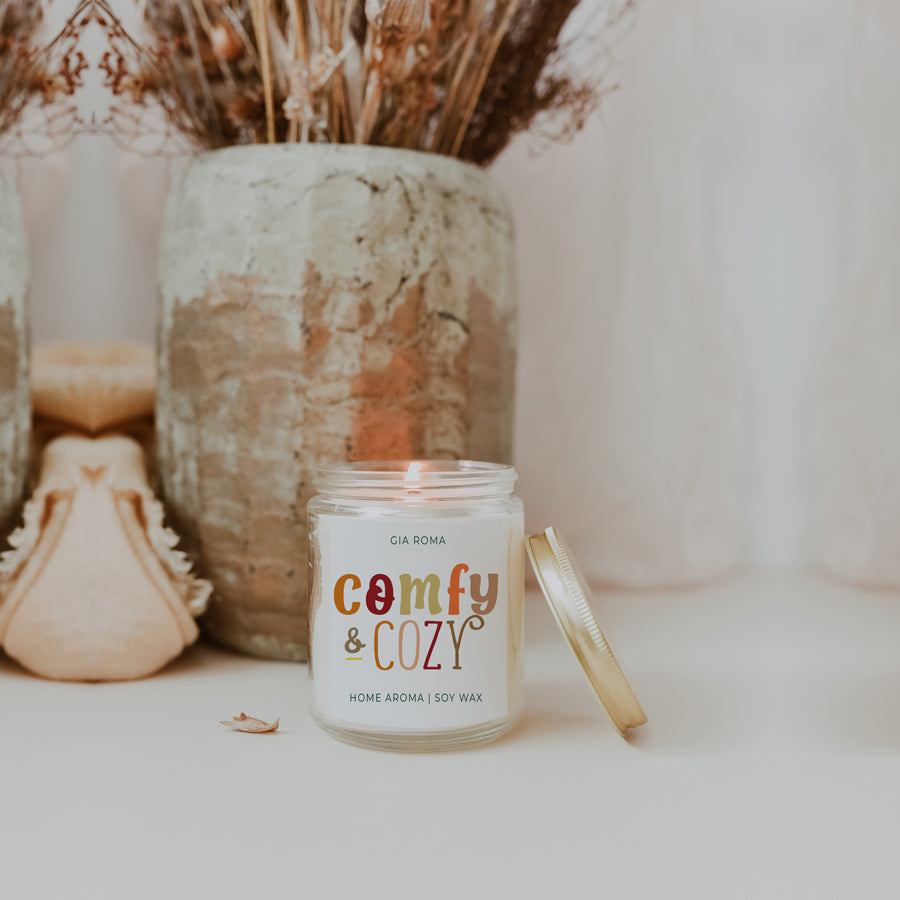Pumpkin Spice Soy Candle 9oz Jar, Vanilla Whipped Cream Cinnamon