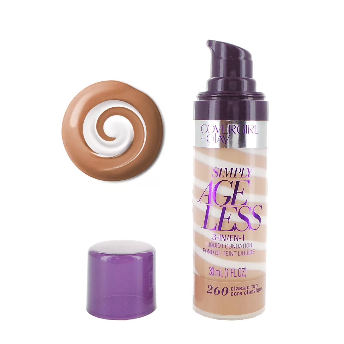 Fond de teint liquide 3-en-1 Simply Ageless de COVERGIRL - Brun classique 260