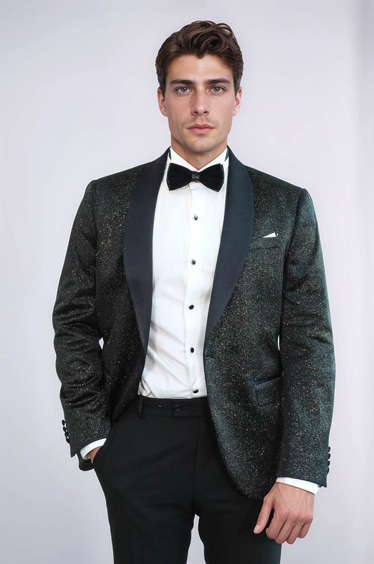 Shawl Lapel Slim Fit Blazer Men Tuxedo Jacket - Wessi