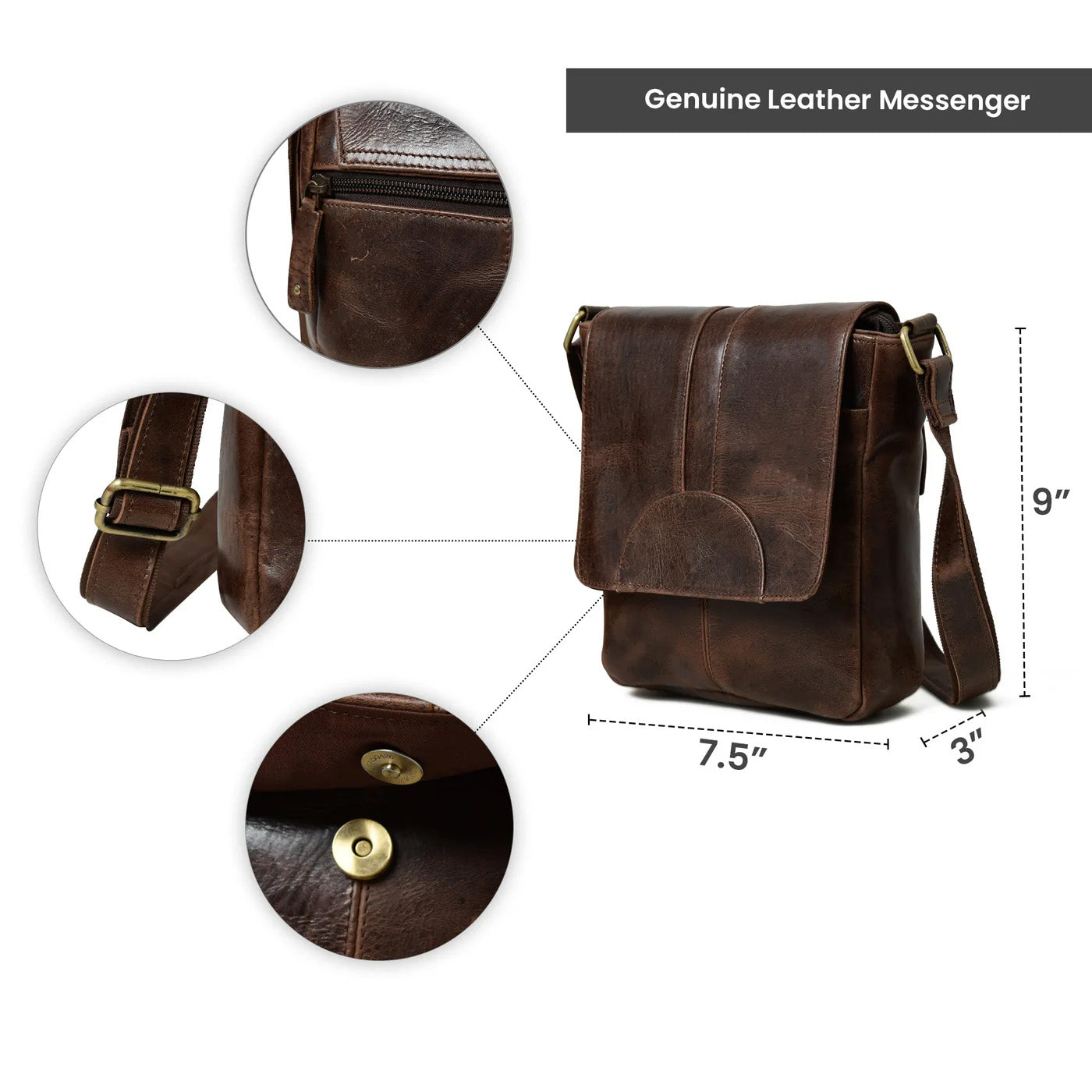 Klassische Messenger-Bag „Cocoa“